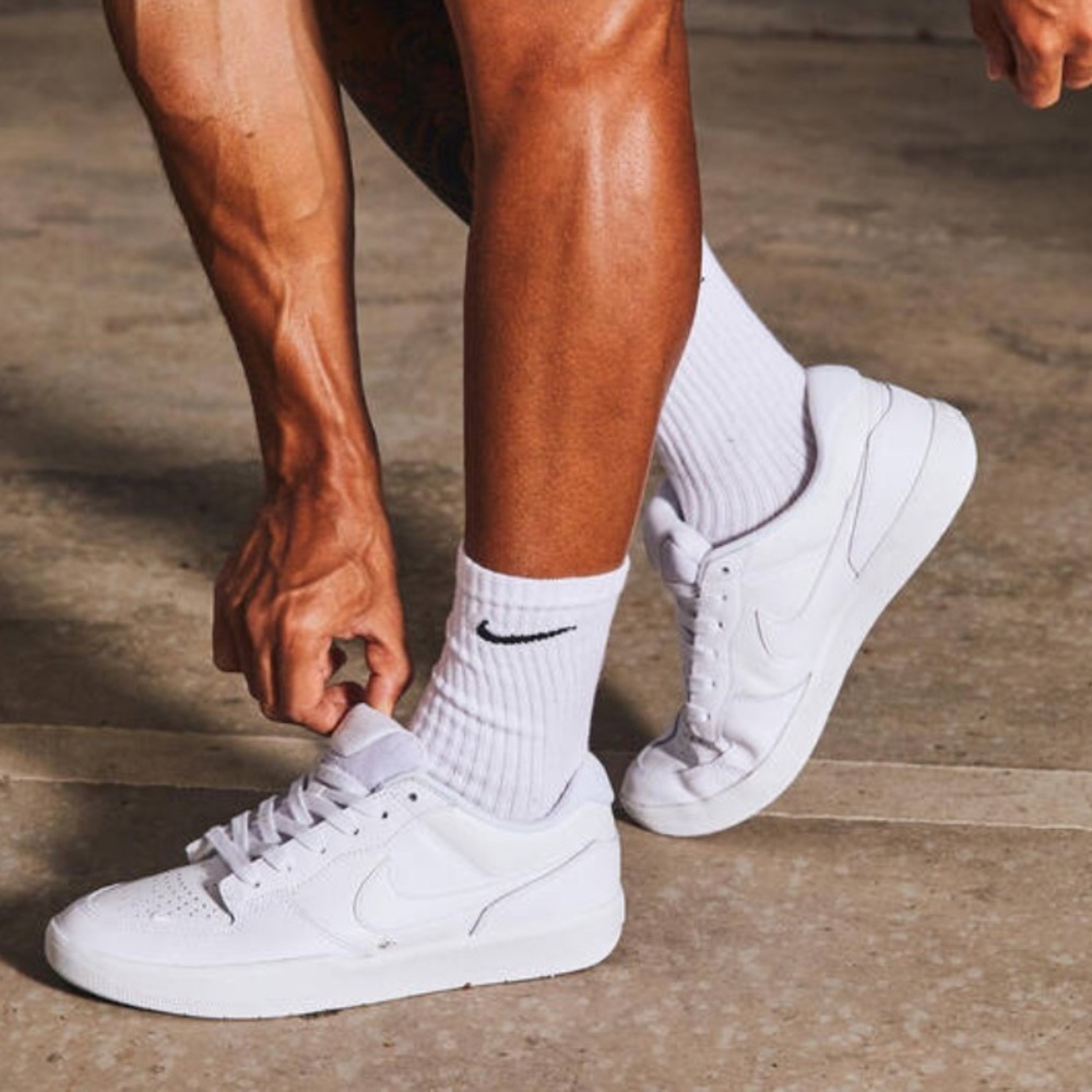 Nike FORCE 58 PREMIUM SB 'TRIPLE WHITE' Sz 9.5 Men’s Sneakers